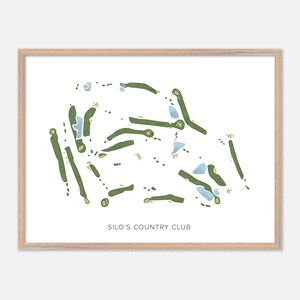 Silo's Country Club a Kevil, Kentucky - Mappa moderna ad acquerello / Regalo per golfisti, Arte murale da golf, Stampa poster da golf, Layout del campo