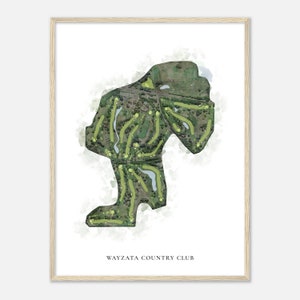 Wayzata Country Club, Minnesota - Classic Watercolor Map | Golfer Gift, Golf Wall Art, Golf Poster Print, Course Layout
