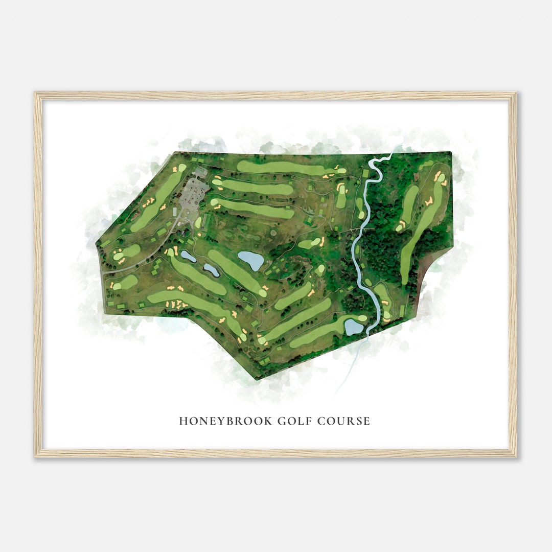 Honeybrook Golf Course Pennsylvania Classic Watercolor Map Golfer
