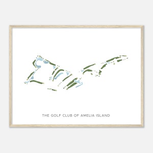 Der Golf Club von Amelia Island, Florida - Moderne Aquarell Landkarte | Golfer Geschenk, Golf Wandkunst, Golf Poster Druck, Platz Layout
