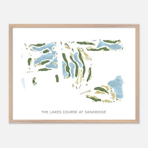 The Lakes Place At Sandridge in Vero Beach, Florida - Moderne Aquarell Landkarte | Golfer Geschenk, Golf Wandkunst, Golf Poster Druck