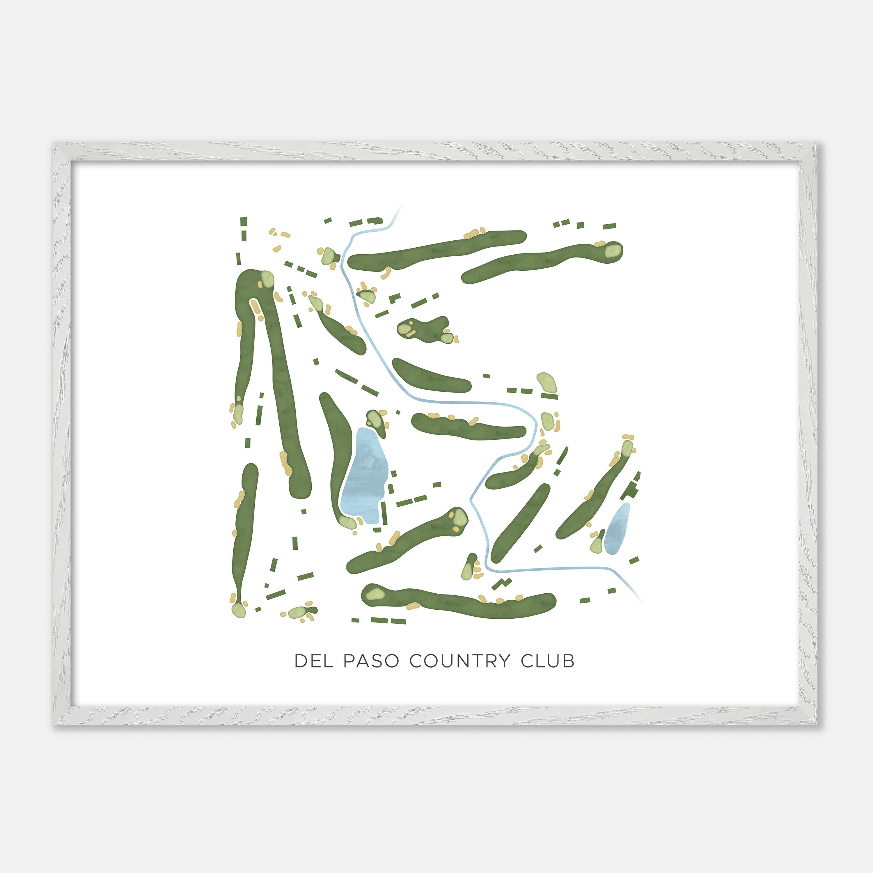 Del Paso Country Club in Sacramento, California - Modern Watercolor Map