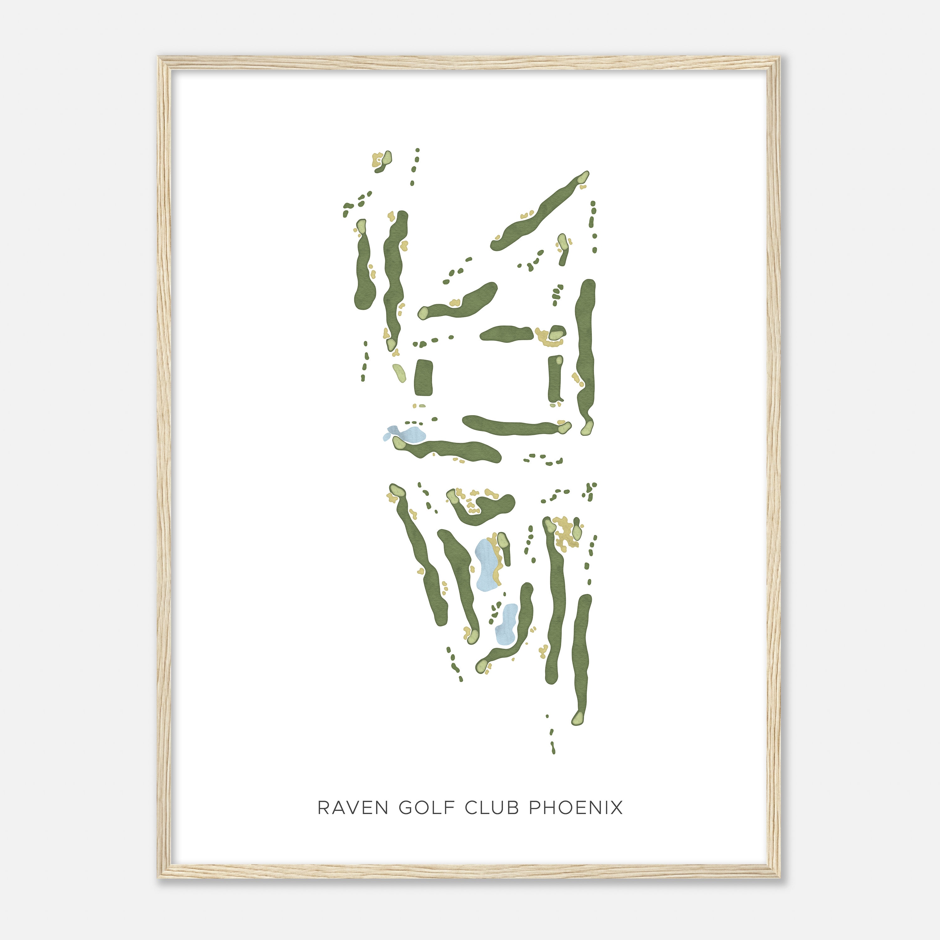 AOKI GOLF CLUB フレームアート Raven Golf Club Phoenix, Arizona - Modern Watercolor Map | Golfer