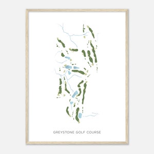 Greystone Golf Course, Maryland Modern Watercolor Map Golfer Gift, Golf Wall Art, Golf Poster Print, Course Layout image 2