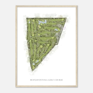 Buenaventura Golf Course, California - Classic Watercolor Map | Golfer Gift, Golf Wall Art, Golf Poster Print, Course Layout