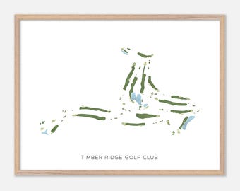 Timber Ridge Golf Club in East Lansing, Michigan - Modern Watercolor Map | Golfer Gift, Golf Wall Art, Golf Poster Print, Course Layout
