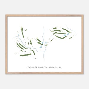 Cold Spring Country Club a Belchertown, Massachusetts - Mappa moderna ad acquerello / Regalo per golfisti, Arte murale per golf, Stampa poster per golf