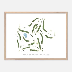 Meadow Valley Golf Club in Middlebury, Indiana: moderne aquarelkaart | Golfcadeau, golfmuurkunst, golfposterprint, baanindeling