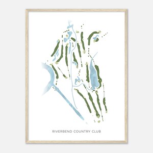 Riverbend Country Club, Texas - Modern Watercolor Map | Golfer Gift, Golf Wall Art, Golf Poster Print, Course Layout