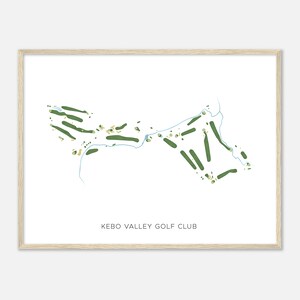 Kebo Valley Golf Club, Maine - Moderne aquarelkaart | Golfer cadeau, golf kunst aan de muur, golf poster print, baanindeling