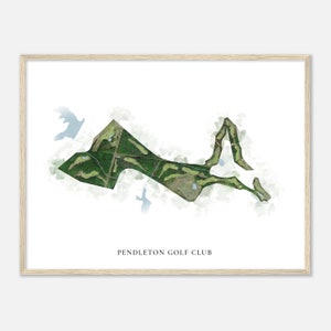 Pendleton Golf Club, Virginia - Klassische Aquarell Karte | Golfer Geschenk, Golf Wandkunst, Golf Poster Druck, Platz Layout