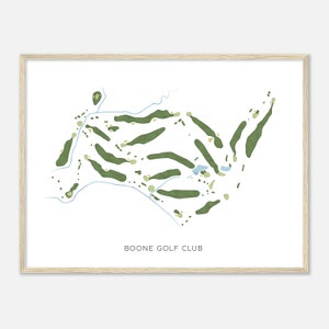 Boone Golf Club, North Carolina - Modern Watercolor Map | Golfer Gift, Golf Wall Art, Golf Poster Print, Course Layout