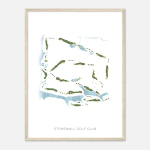 Stonewall Golf Club, Virginia - Modern Watercolor Map | Golfer Gift, Golf Wall Art, Golf Poster Print, Course Layout