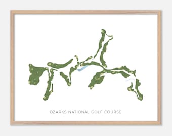 Ozarks National Golf Course in Hollister, Missouri - Modern Watercolor Map | Golfer Gift, Golf Wall Art, Golf Poster Print
