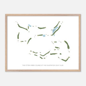 The Otter Creek Course bij de Plantation Golf Club in Leesburg, Florida: moderne aquarelkaart | Golfcadeau, golfmuurkunst
