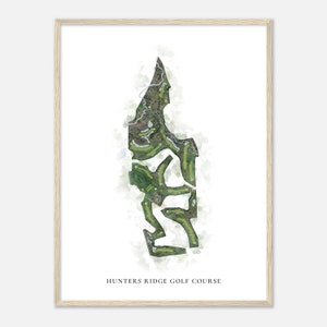 Hunters Ridge Golf Course, Iowa - Classic Watercolor Map | Golfer Gift, Golf Wall Art, Golf Poster Print, Course Layout