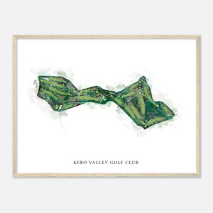 Kebo Valley Golf Club, Maine - Klassieke aquarelkaart | Golfer cadeau, golf kunst aan de muur, golf poster print, baanindeling