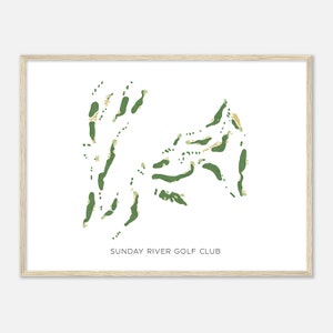 Sunday River Golf Club, Maine - Modern Watercolor Map | Golfer Gift, Golf Wall Art, Golf Poster Print, Course Layout