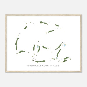 River Place Country Club, Texas - Modern Watercolor Map | Golfer Gift, Golf Wall Art, Golf Poster Print, Course Layout