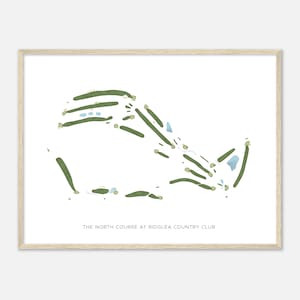 Der Nordkurs im Ridglea Country Club, Texas - Moderne Aquarell Landkarte | Golfer Geschenk, Golf Wandkunst, Golf Poster Druck, Platz Layout