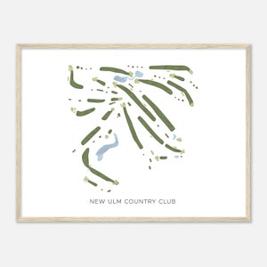 New Ulm Country Club, Minnesota - Moderne Aquarell Landkarte | Golfer Geschenk, Golf Wandkunst, Golf Poster Druck, Platz Layout
