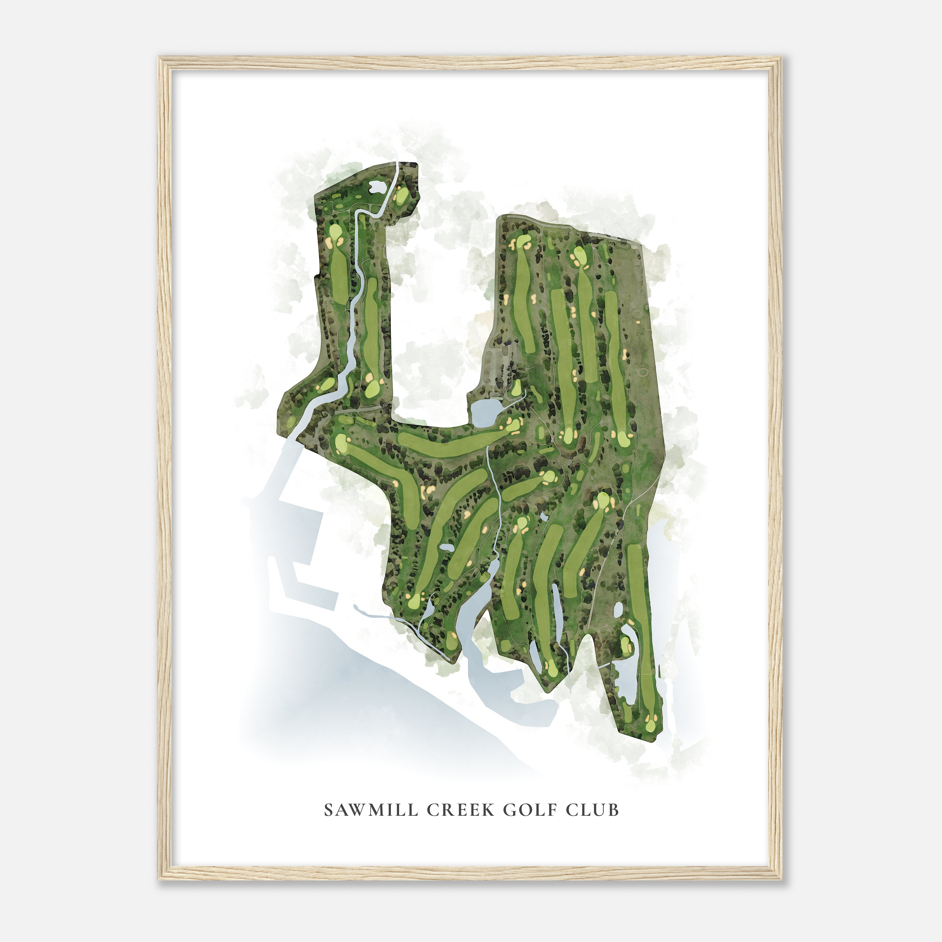 Sawmill Creek Golf Club, Ohio - Classic Watercolor Map | Golfer