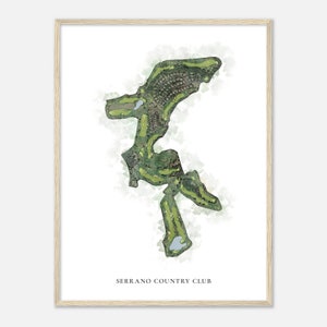 Serrano Country Club, California - Classic Watercolor Map | Golfer Gift, Golf Wall Art, Golf Poster Print, Course Layout