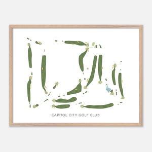 Cappol City Golf Club in Olympia, Washington - Moderne Aquarell Landkarte | Golfer Geschenk, Golf Wandkunst, Golf Poster Druck, Platz Layout