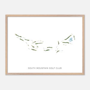 South Mountain Golf Club in Draper, Utah: moderne aquarelkaart | Golfcadeau, golfmuurkunst, golfposterprint, baanindeling