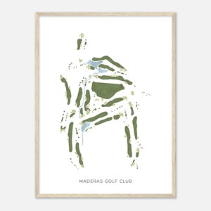 Maderas Golf Club, California - Modern Watercolor Map | Golfer Gift, Golf Wall Art, Golf Poster Print, Course Layout