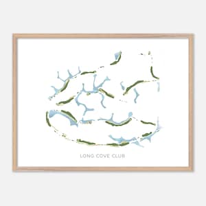 Long Cove Club à Hilton Head Island, Caroline du Sud - Carte aquarelle moderne | Cadeau golfeur, oeuvre d'art murale de golf, impression d'affiche de golf, aménagement du parcours