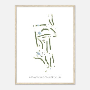 Losantiville Country Club, Ohio - Modern Watercolor Map | Golfer Gift, Golf Wall Art, Golf Poster Print, Course Layout