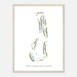 North Shore Golf Club, Washington - Moderne Aquarell Landkarte | Golfer Geschenk, Golf Wandkunst, Golf Poster Druck, Platz Layout