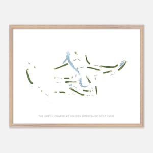 The Green Course at Golden Horseshoe Golf Club in Williamsburg, Virginia - Modern Watercolor Map | Golfer Gift, Golf Wall Art