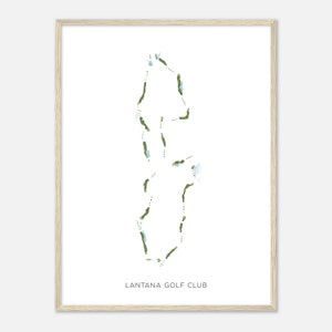 Lantana Golf Club, Texas - Modern Watercolor Map | Golfer Gift, Golf Wall Art, Golf Poster Print, Course Layout