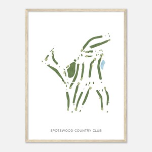 Spotswood Country Club, Virginia - Modern Watercolor Map | Golfer Gift, Golf Wall Art, Golf Poster Print, Course Layout