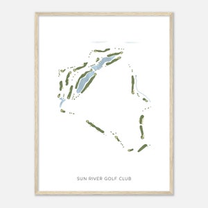 Sun River Golf Club, Utah - Modern Watercolor Map | Golfer Gift, Golf Wall Art, Golf Poster Print, Course Layout