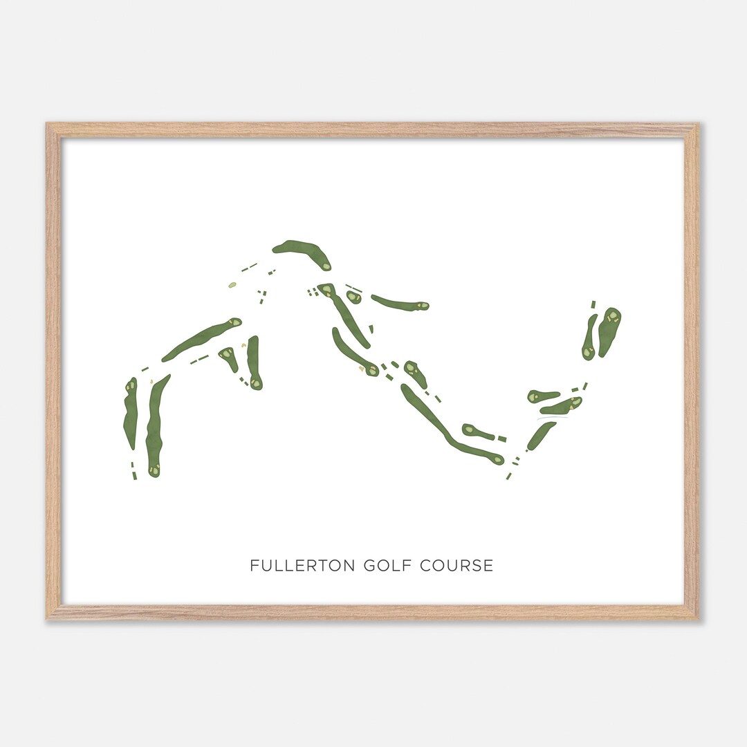 Fullerton Golf Course in Fullerton, California - Modern Watercolor Map