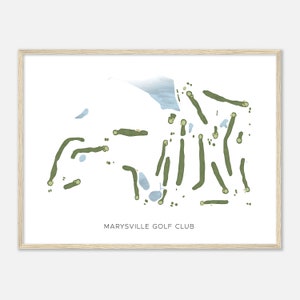 Marysville Golf Club, Ohio - Modern Watercolor Map | Golfer Gift, Golf Wall Art, Golf Poster Print, Course Layout