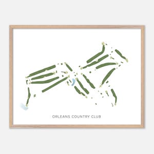 Orleans Country Club in Orleans, Vermont - Moderne Aquarell Landkarte | Golfer Geschenk, Golf Wandkunst, Golf Poster Druck, Platz Layout