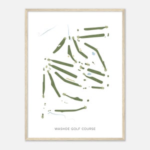 Washoe Golf Club, Nevada - Moderne Aquarell Landkarte | Golfer Geschenk, Golf Wandkunst, Golf Poster Druck, Platz Layout