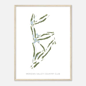 Meridian Valley Country Club, Washington - moderne aquarelkaart | Golfer cadeau, golf kunst aan de muur, golf poster print, baanindeling
