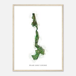 Pease Golf Course, New Hampshire - Classic Watercolor Map | Golfer Gift, Golf Wall Art, Golf Poster Print, Course Layout