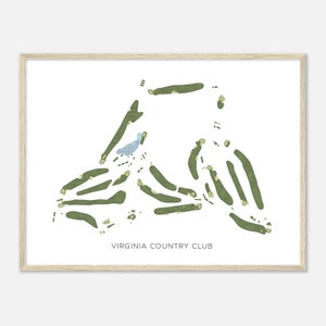 Virginia Country Club, California - Mappa acquerello moderna / Regalo per golfista, Arte da parete per golf, Stampa poster di golf, Layout del campo