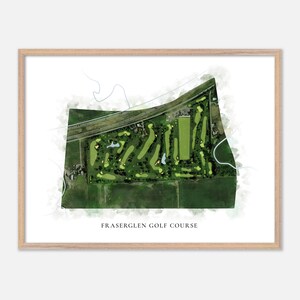 Fraserglen Golf Club in , Kanada - Klassische Aquarell Landkarte | Golfer Geschenk, Golf Wandkunst, Golf Poster Druck, Platz Layout
