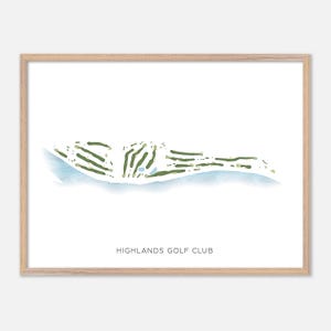 Highlands Golf Club in , Canada - Modern Watercolor Map | Golfer Gift, Golf Wall Art, Golf Poster Print, Course Layout