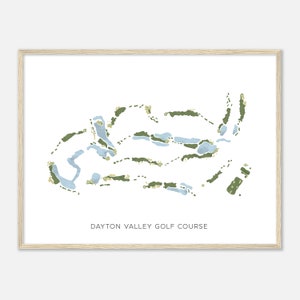 Dayton Valley Golf Course, Nevada - Moderne aquarelkaart | Golfer cadeau, golf kunst aan de muur, golf poster print, baanindeling