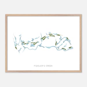 Fiddler's Creek in Naples, Florida: moderne aquarelkaart | Golfcadeau, golfmuurkunst, golfposterprint, baanindeling