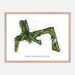 Forest Park Golf Club in Valparaiso, Indiana - Klassische Aquarell Karte | Golfer Geschenk, Golf Wandkunst, Golf Poster Druck, Platz Layout