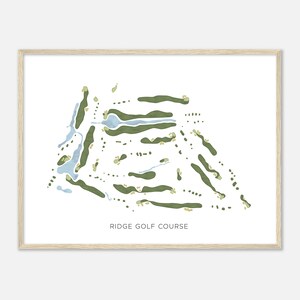 Ridge Golf Course, California - Modern Watercolor Map | Golfer Gift, Golf Wall Art, Golf Poster Print, Course Layout